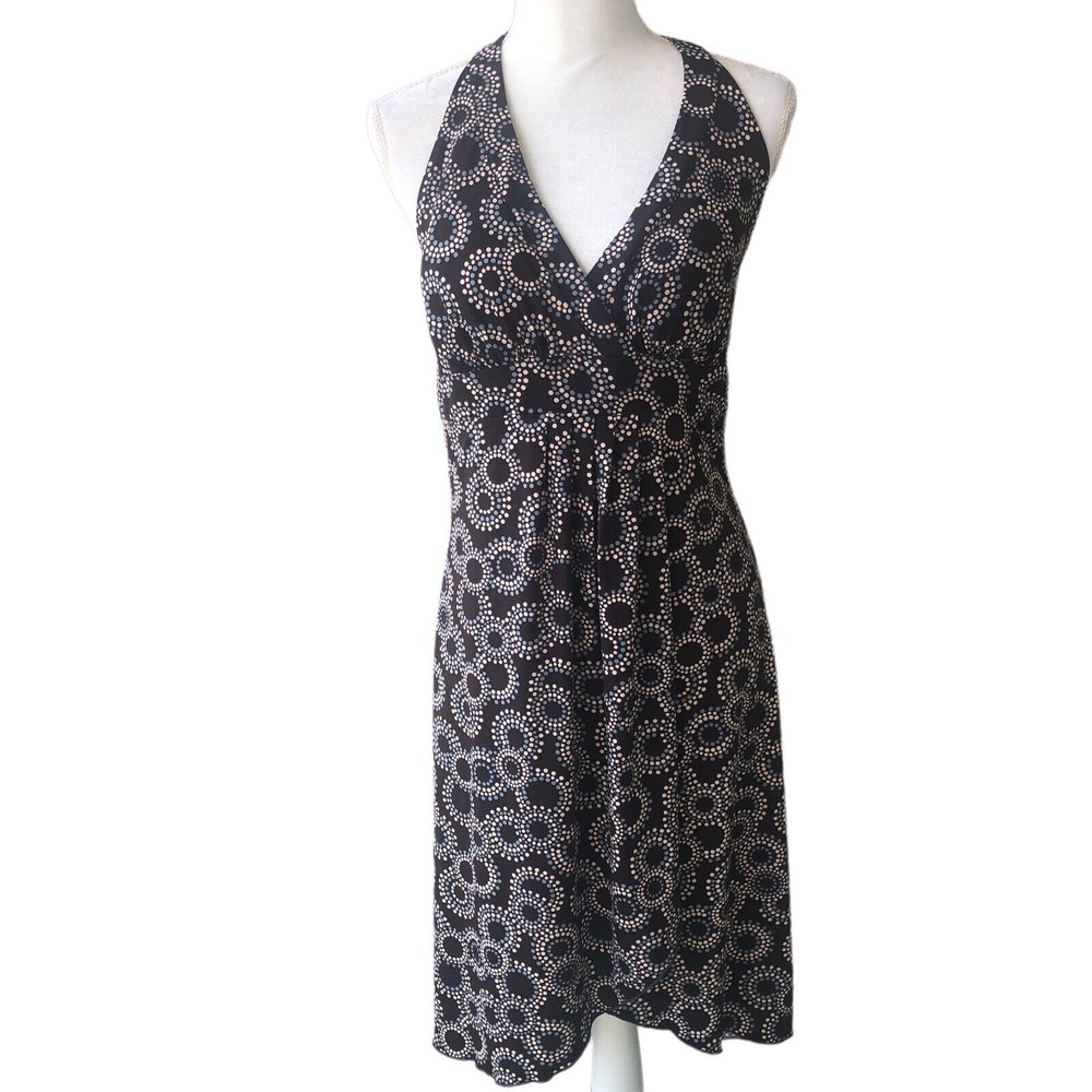 Y2k Candies Brown Stretch Halter Dress High Low V1
